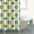 thumbnail image 4 of Blue Highland Cow Sunflower Pattern Shower Curtain 84"x72" ,Bathroom Decorative Shower Curtains Set with 12 Hooks,Modern Waterproof Washable Shower Curtain, 4 of 6