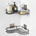 thumbnail image 5 of PENGXIANG Corner Shower Caddy Bathroom Organizer Shelf for Storage Drill Free Bath Rack Adhesive Wall Mounted Shelves Holder for Bathtub and Kitchen (Black), 5 of 7