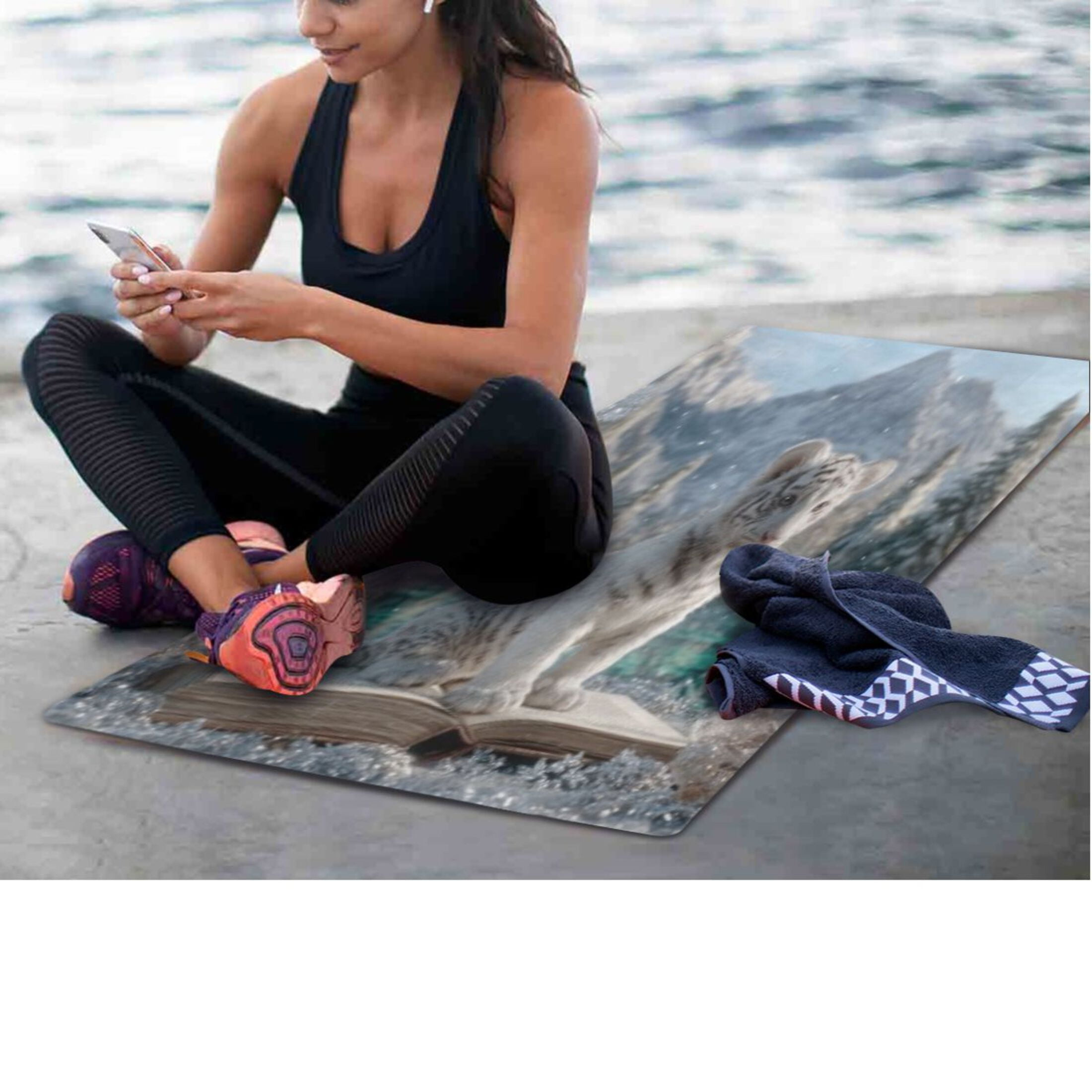 BZSMCE Yoga Mat Women Fitness Mat Mountain Book Cub Pattern