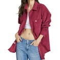 thumbnail image 2 of SSLR Womens Corduroy Shacket Jacket Shirt Oversized Button Down Shirts Long Sleeve Casual Tops, 2 of 8