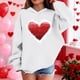 thumbnail image 4 of Sudadera con capucha y estampado de corazón de San Valentín, sudadera de manga larga para niños y niñas, chaqueta para niñas de talla mediana y grande., 4 of 7