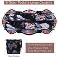 thumbnail image 5 of HAWEE Utility Zippered Tote Bag with Laptop Compartment and Luggage Sleeve for Nursing Work Travel 15 Pockets Water Repellent Commuter Bag, Hibiscus, 5 of 7
