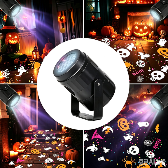 Halloween Atmosphere Dynamic Projector Light, Rotatable Decor Lamp With Pumpkin Ghost Spider Witch Patterns, USB Plug In High Definition LED Holiday Indoor Party Projection Light