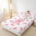 thumbnail image 3 of Erosebridal Ribbon Princess Bowknot Queen Sheet Sets,First Letter J Bed Set For Girly 4pcs, 3 of 6