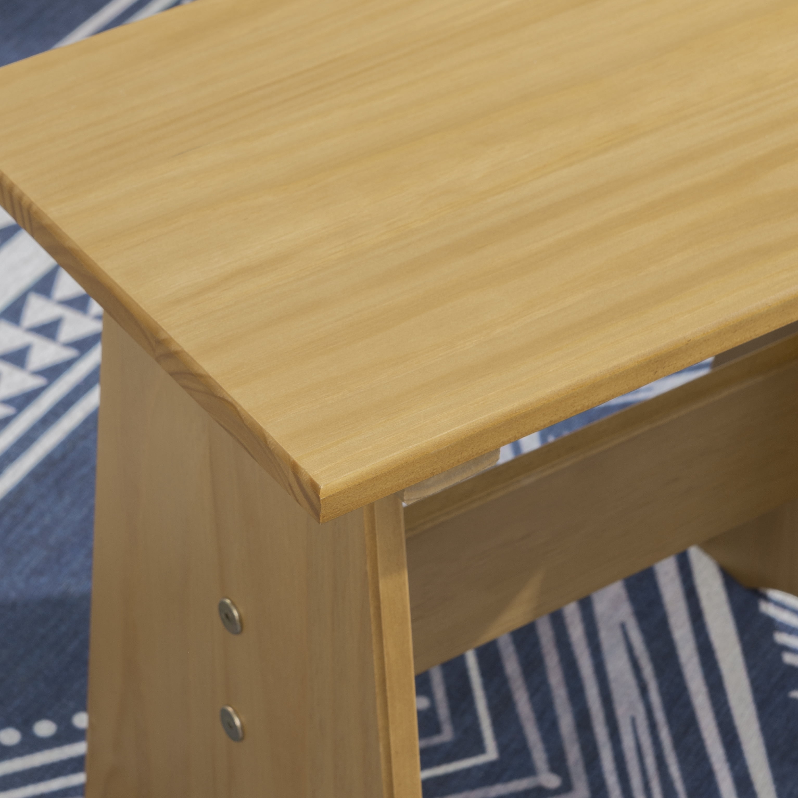 Linon Kasey Backless Dining Bench with Storage, Honey
