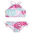 thumbnail image 1 of 2Pcs Kids Girl Tie Dye Bikini Set Fish Scale Ruffle Halter Swimsuit Toddler One Shoulder Bathing Suit Summer Outfits Set, 1 of 6