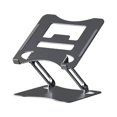 thumbnail image 1 of Graflsoa Adjustable Carbon Steel Laptop Stand with Foldable Design, 360° Rotation, Height Adjustment, and Enhanced Cooling for 11-17.3 Inch Devices, Black/Silver, 1 of 6