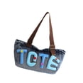 thumbnail image 4 of Bolso de hombro vaquero clásico tipo shopper para eventos, fiestas y compras. Azul claro, 4 of 9