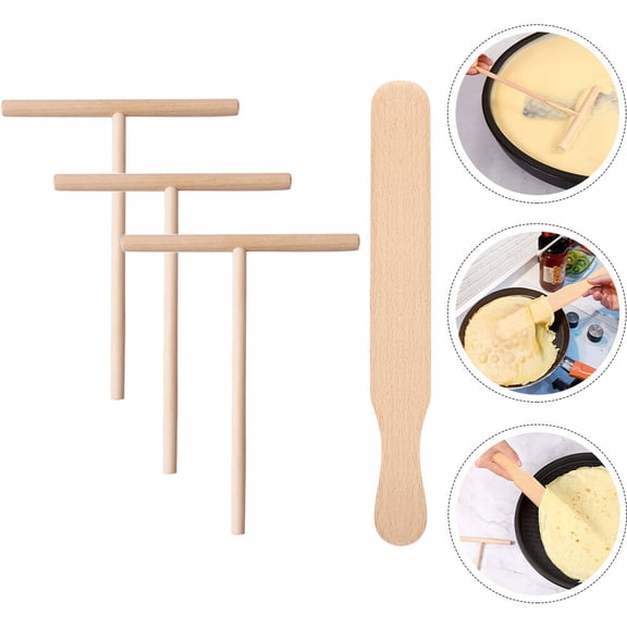 Masteelf 1 Set of Crepe Spreader Spatula Rake Pancake Cooking Utensils Kitchen Pancake Making Tool