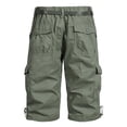 thumbnail image 5 of CaComMARK PI Cargo Shorts for Men Solid Color Multi Pocket Fashionable Casual Workwear Shorts Shorts Army Green 14(4XL), 5 of 8