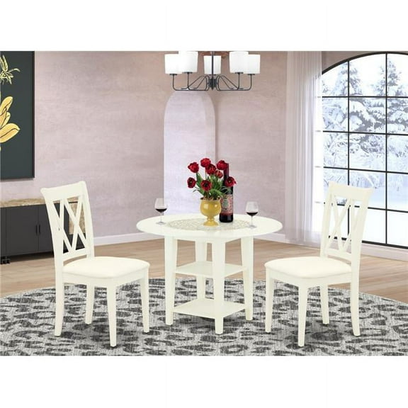 3 Piece Sudbury Dinette Set - Linen White