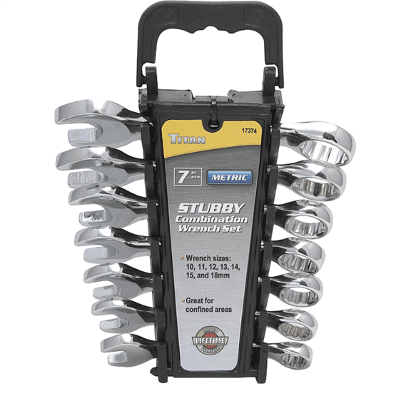 TITAN 7-PC METRIC STUBBY COMBINATION WRENC