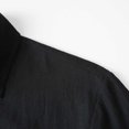 thumbnail image 7 of TOUMENY Men Linen Shirts Casual Long Sleeve Lightweight Breathable Shirt Solid Button Down Loose Fit Vacation Beach Summer Fall Tops Black L, 7 of 7
