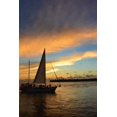 thumbnail image 2 of Foschino, Suzanne 11x14 Gold Ornate Wood Framed with Double Matting Museum Art Print Titled - Sunset Sail Painting, 2 of 4