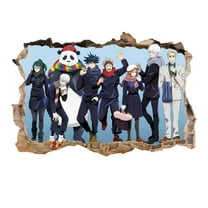 Jujutsu Kaisen Wall Sticker For Bedroom Living Room Nursery Party Decorations Anime Cartoon Background Self-Adhesive Wall Decor Baby Boy Girl Kids Room Wall Mural Decor Poster Gift