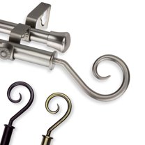 13/16" Dia Adjustable 48-84 inch Double Curtain Rod with Julius Finials - Antique Brass,(4720-484)