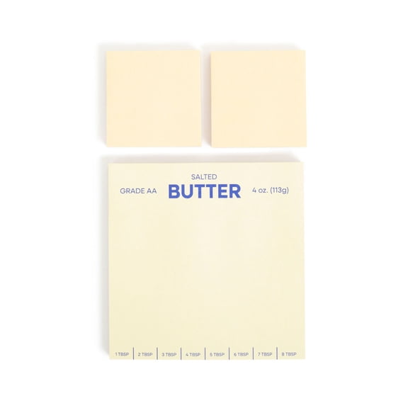 U Brands Butter Sticky Notes, 3 Count, 3 x 3 Inches, Yellow, FSC Certified