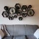 thumbnail image 5 of WONFUlity Juego de 6 estantes flotantes hexagonales de panal de abeja montado en la pared de madera de granja estante de pared para baño, cocina, dormitorio, sala de estar, acabado de madera flotante,, 5 of 5