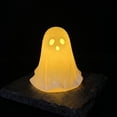 thumbnail image 5 of Glowing Halloween Ghost Ornament, Resin Spooky Indoor Home Decor, Led Ghost Figurine for Shelf Windowsill Party, Glow In The Dark Decorative Ghost Lamp, 5 of 7