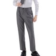 thumbnail image 2 of LOCHEX Boys Dress Pants Toddler Formal Flat Front Children School Uniform Pants for Boy Trouses Back to School,Gray,6-7T, 2 of 8