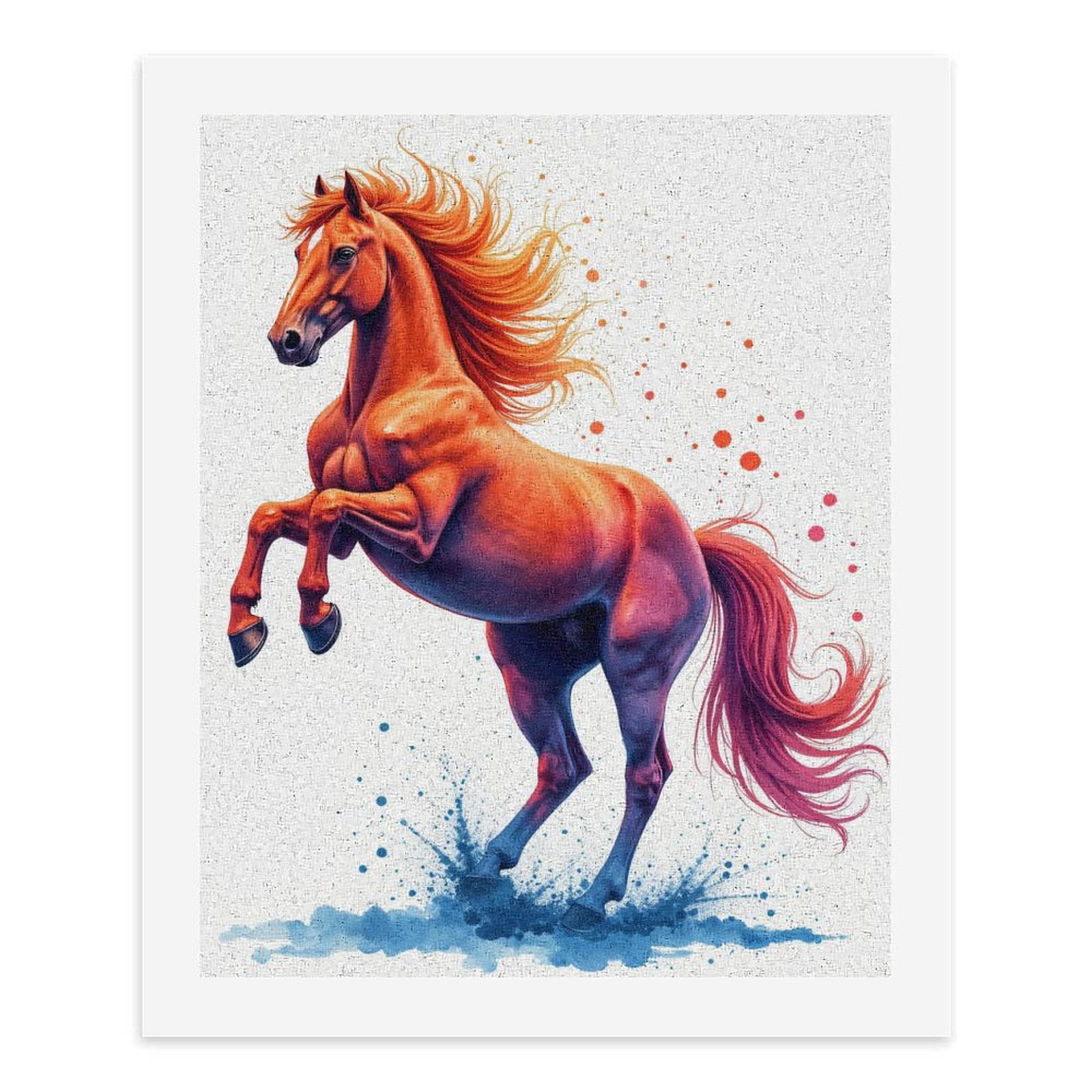 Paint By Numbers Kit for Adults Beginner - DIY Fiery Majestic Horse Art Splash Canvas Painting Kits for Adults, Frameless Paint By Number for Adults for Home Wall Decor 16x20 Inch