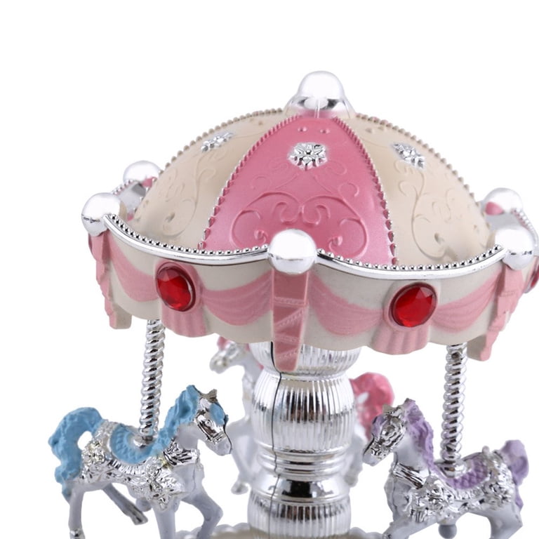 オルゴール Wind Up Musical Carousel Jewelry Box Wind up Music Box Vintage Look Music Box with Jewelry Box - Table