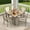 5 piece-Brown, variant on Patio Dining Set 4 Pieces Noelse Outdoor Patio Furniture with Detachable umbrella hole, Table and 4 Stackable Textilene Chairs for Porch, Poolside, Yard, Brown