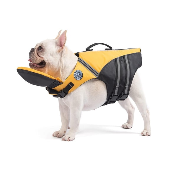 Float Pup Vest, Dog Life Vest with chin float, Dog Life Jacket, French Bulldog Life Vest for Swimming Boating, Dog Swim Vest with Chin Float and Rescue Handle, High Flotation Puppy Life Jackets