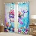 thumbnail image 2 of Erosebridal Sealife Whale Curtains for Living Room,Marine Animal 30%-50% Blackout Curtains Set of 2 (38x45),Uderwater World Decor, 2 of 6