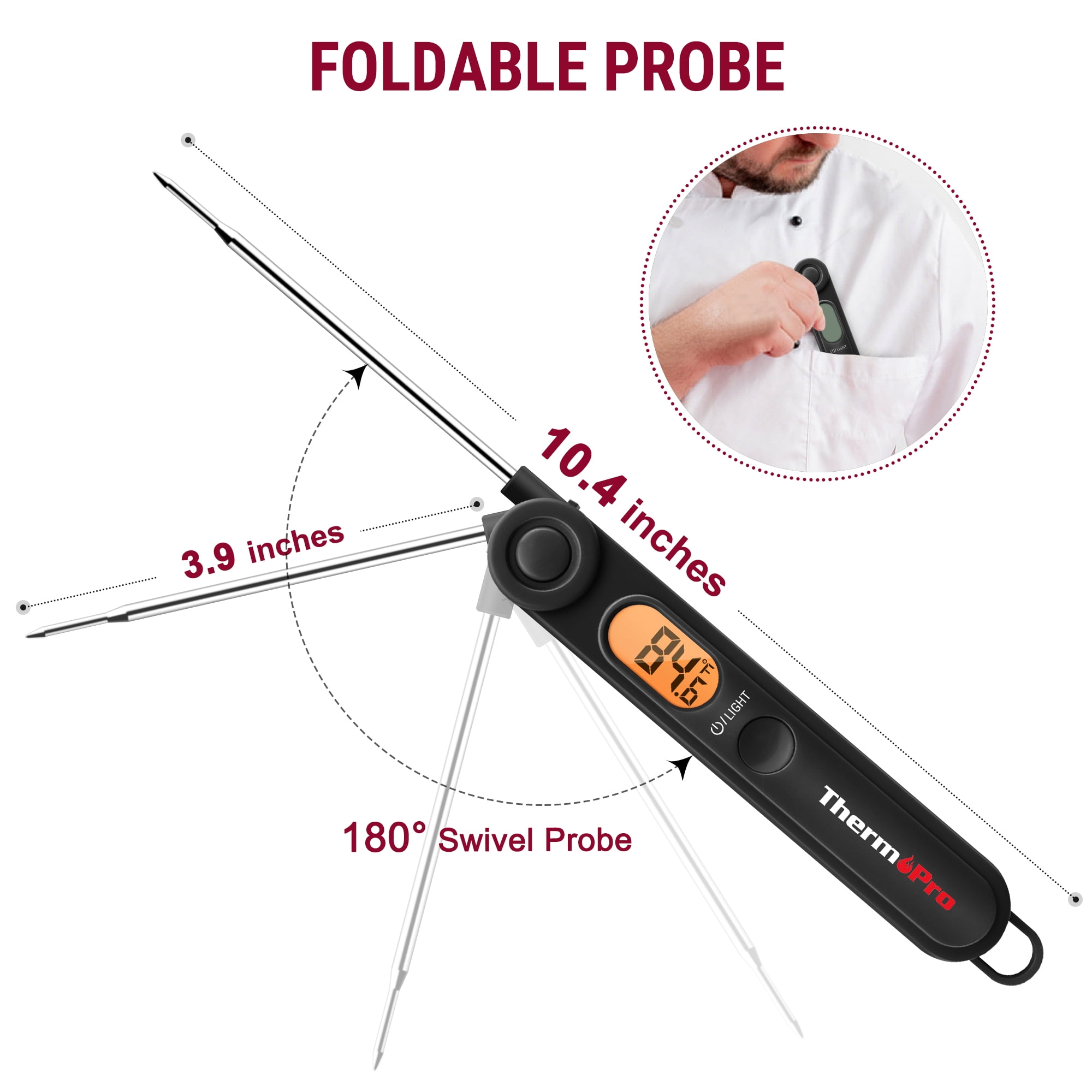 ThermoPro TP03BW Digital Instant Read Meat Thermometer Food