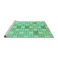 thumbnail image 2 of Ahgly Company Machine Washable Indoor Round Abstract Turquoise Blue Modern Area Rugs, 7' Round, 2 of 4