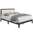 thumbnail image 2 of HOMCOM Full Size Bed Frame with Upholstered Headboard, Full Platform Bed Frame with Wooden Slats, No Box Spring Needed, Easy Assembly, Charcoal Gray, 2 of 9