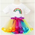 thumbnail image 2 of DPTALR 2PCS Filles Arc-en-Ciel Impression T-Shirt + Filles Jupe Tutu Parti Jupe Ensembles, 2 of 4