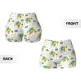 thumbnail image 3 of Sigee Dinosaur on Excavator Print Women's High Waist Workout Shorts - Squat Proof, Tummy Control, Yoga and Gym Activewear-Small, 3 of 9