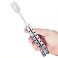 thumbnail image 5 of Butterfly Fork, Portable Folding Fork, Stainless Steel Fork, Outdoor Fork, 9 Inch Lightweight Sliverware for Travel Camping Hunting BBQ Kitchen, 5 of 8