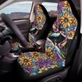 thumbnail image 4 of CHAQLIN Stretchy Fabric Car Seat Covers for Automotive, Washable Elastic Car Front Seat Covers Set, Hummingbird Floral Pattern, 4 of 11