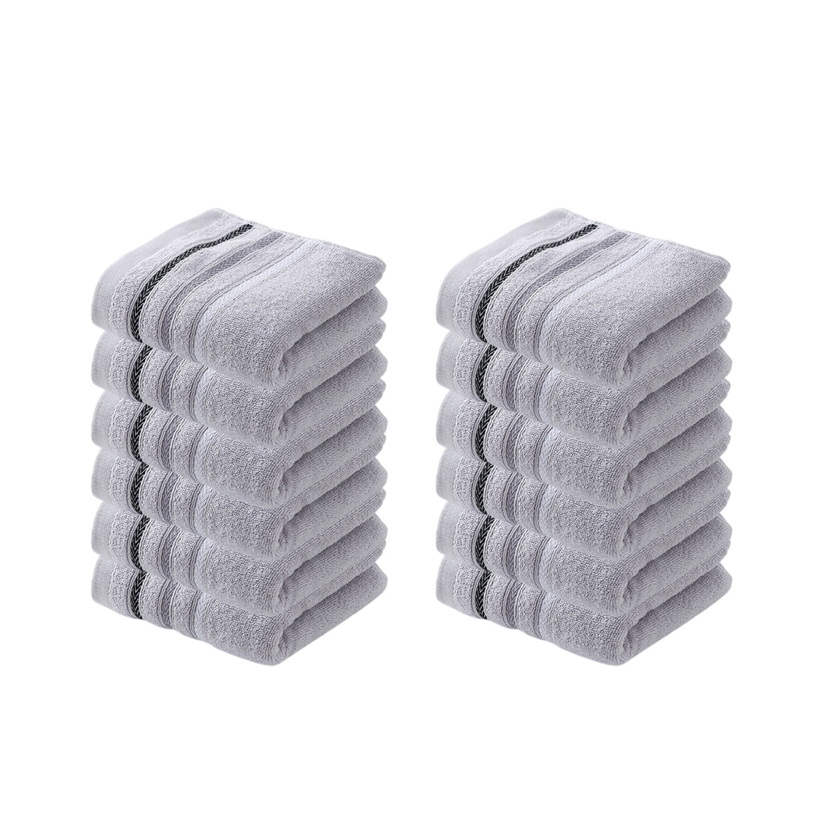 Summer Savings Clearance! Boovnll 12 Pack Hand Towels for Bathroom, 13x28" Super Soft & Absorbent Quick Dry Solid Color Cotton Towels, Thicken Microfiber Hand Towels for Hotel, Pool, Beach, Towels