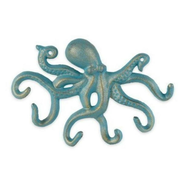 Accent Plus 4506581 Cast Iron Octopus Wall Hook, Green 