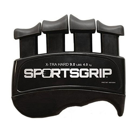 SPORTSGRIP Hand and Finger Exerciser (Black Xtra-Hard - 9lbs / 4.0kg) - Best Ergonomic Finger Strengthener