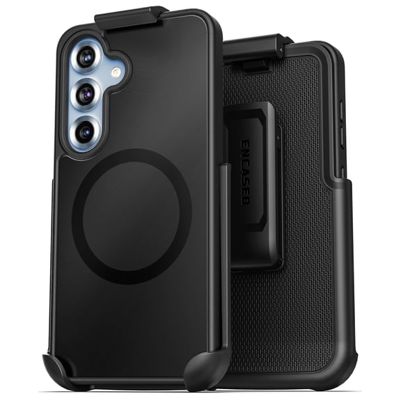 Encased SlimShield for Samsung Galaxy S25 Case with Belt Clip (Compatible with MagSafe Qi2) Slim Magnetic Holster Case (Black)