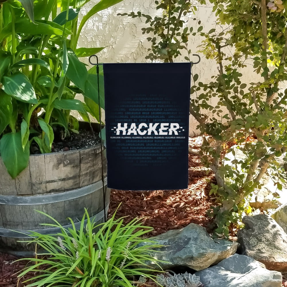 Hacker Binary Code Geek Nerd Garden Yard Flag
