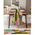 thumbnail image 3 of Contemporary Geometric Table Runner 48 Inches, Color Block Striped Abstract Bed Runner Dresser Scarves Tabletop for Indoor Outdoor Parties/Ceremony/Banquet, 13" x 48", 3 of 8