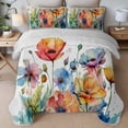 thumbnail image 3 of Davulos Quilt Set King/California King Size,Soft Microfiber Thin Quilts with 2 Pillow Shams,Floral Print Bedspreads Coverlets Bedding Set for All Seasons,110"x96", 3 of 8