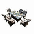 thumbnail image 4 of Moda Furnishings Patio Wicker Rectangle Gas Firepit Sets for Garden in the Outdoor, 4 of 7