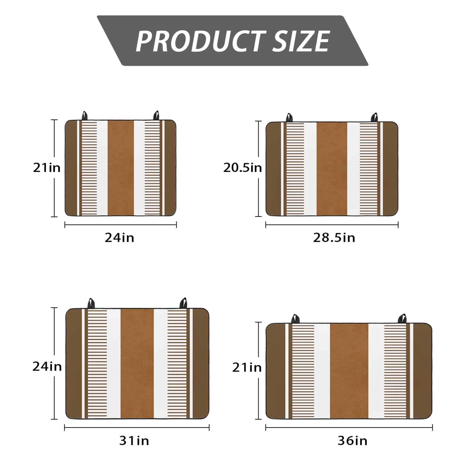 Modern Brown Stove Top Cover for Electric Stove, Heat-proof & Non Slip Glass Top Stove Cover Protector, Boho Contemporary Geometric Striped Kitchen Flat Cooktop Rubber Mat 28.5x20.5 Inches