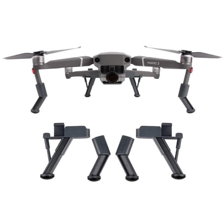 FS Labs Landing Gear Legs Height Extender Kit with Riser Set Stabilizers for DJI Mavic 2 Pro/Zoom Quadcopter Gray