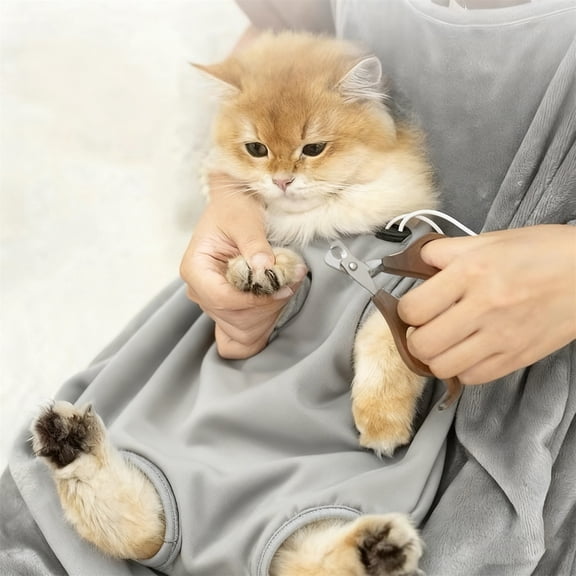 Cat Carrier Apron for Cuddling and Grooming,Soft Fleece Pet Holding Pouch Smock,Anti-Hair Non-Stick Pet Sling for Small Dogs and Cats,Universal Size - A