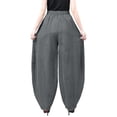 thumbnail image 4 of Laqbezok Women's Cotton Linen Harem Pants, High Waist Loose Trousers with Pockets, Casual Boho Lantern Pants for Summer Beach Travel, 4 of 4