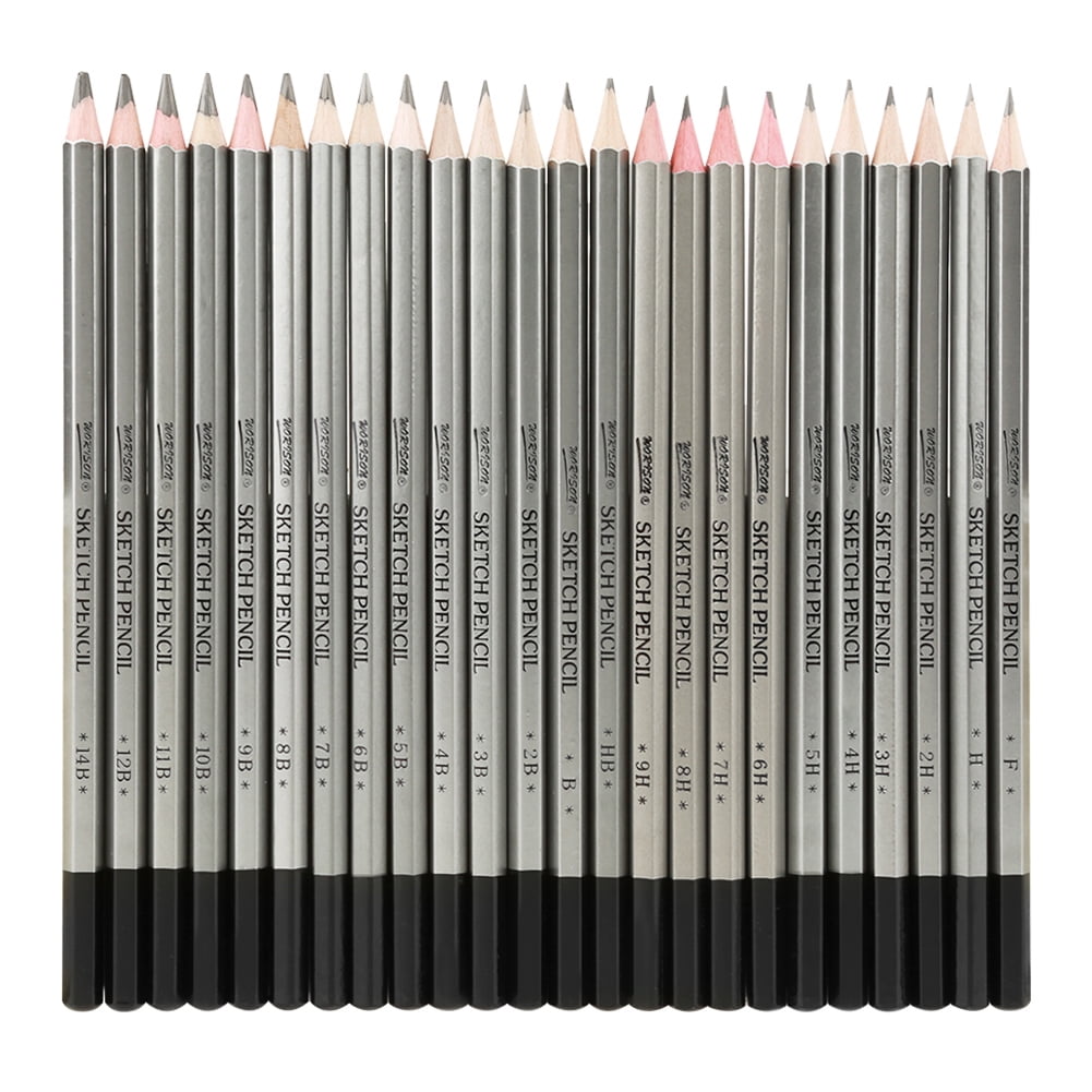 LYUMO 24Pcs Sketch Art Drawing Pencil Graphite Draw Pen Non-toxic Colored Paint Pencil 9H-14B