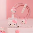thumbnail image 1 of Sanrios Kawaii Hello Kitty funda protectora para Cable de datos, cargador de teléfono móvil de dibujos animados, cuerda de bobinado, decoración estética, 1 of 4
